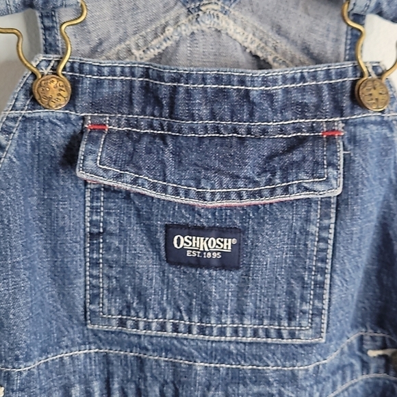 OSHKOSH boys Denim Shortalls OVeralls jeans 36 Mos - Picture 3 of 9
